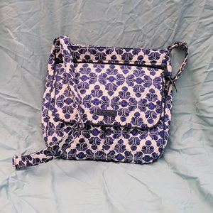 Vera Bradley Double-Zip Mailbag in Cobalt Tile